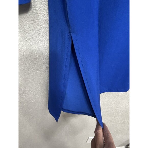 Susan Graver Womens Top Asymmetrical Tunic Size XL Blue Liquid Knit Office Work - Picture 3 of 5